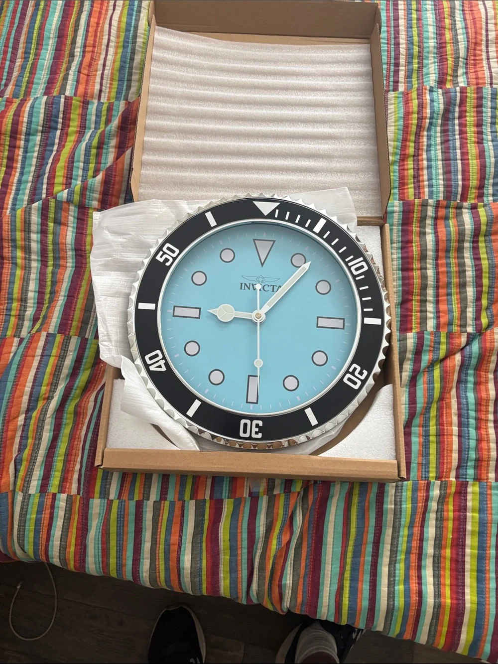 Sale today 70042 - Invcta Pro Diver Wall Clock,Tiffeny Light Blue new